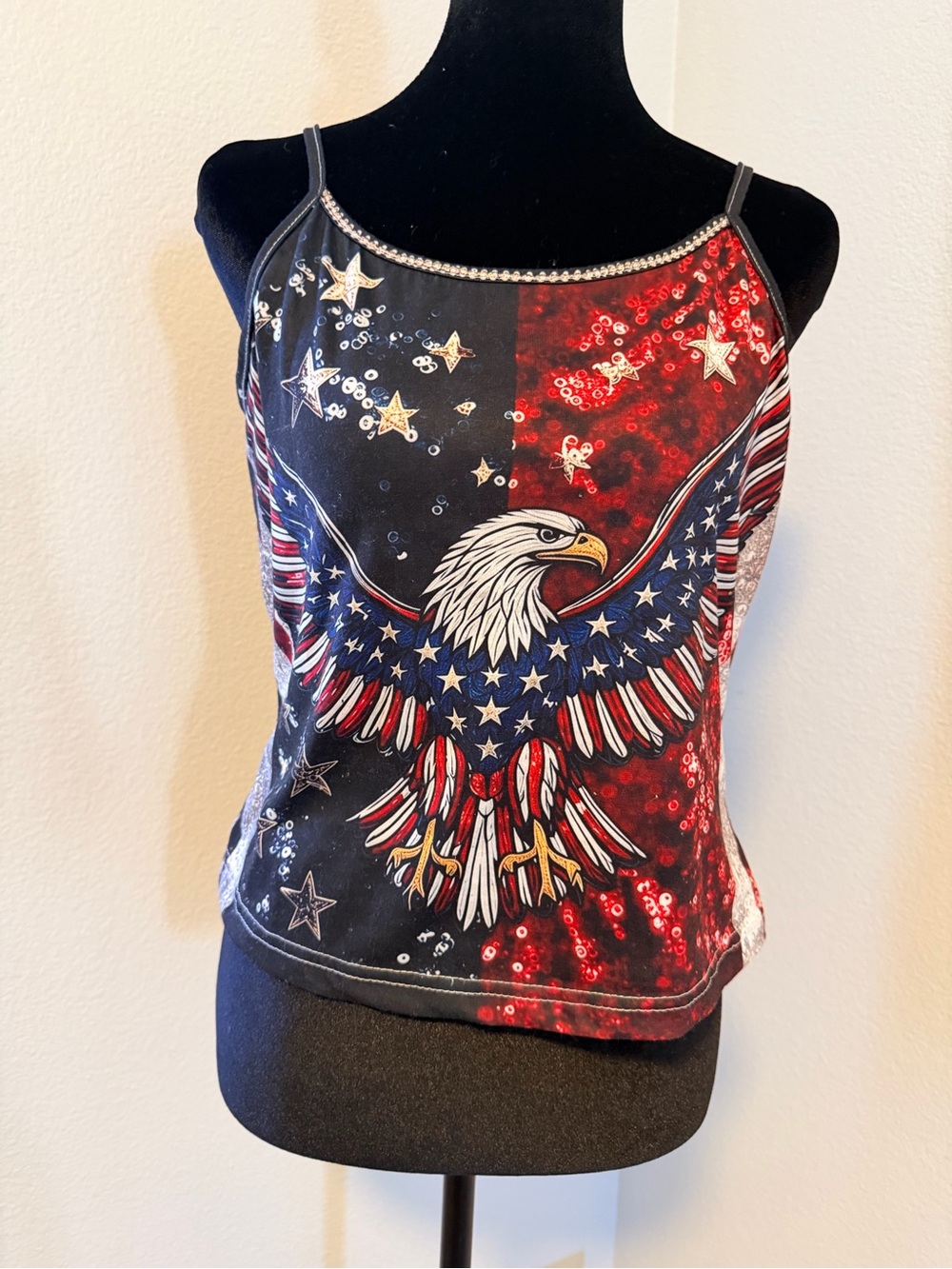 Patriotic Eagle Halter Tank Top - Red & Blue